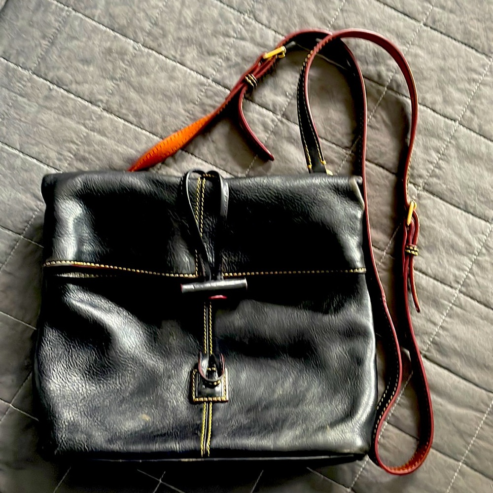 Dark navy (looks like black) crossbody bag